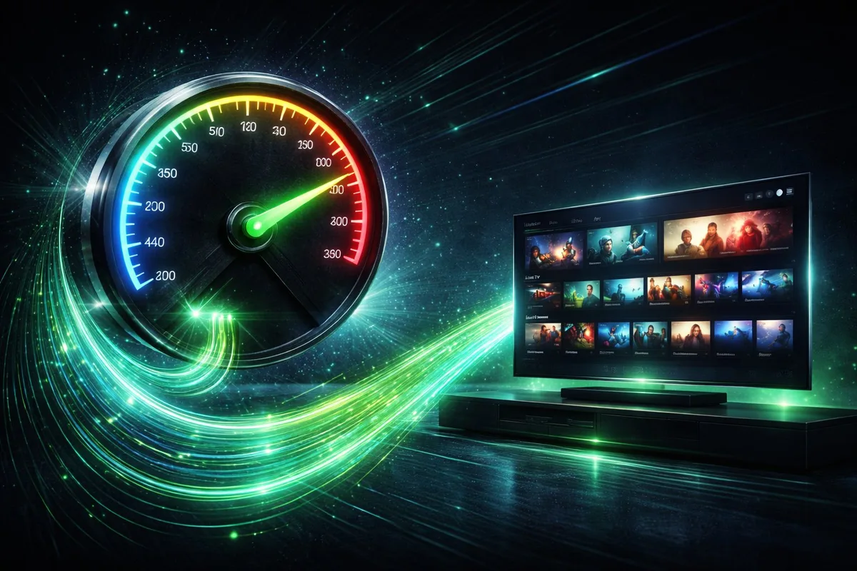 Débit internet pour IPTV - Compteur de vitesse et Smart TV connectée
